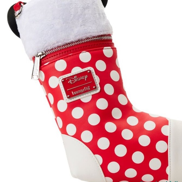 Today only!! Loungefly Minnie Mouse Stocking Crossbody Bag new with tags - Picture 5 of 6